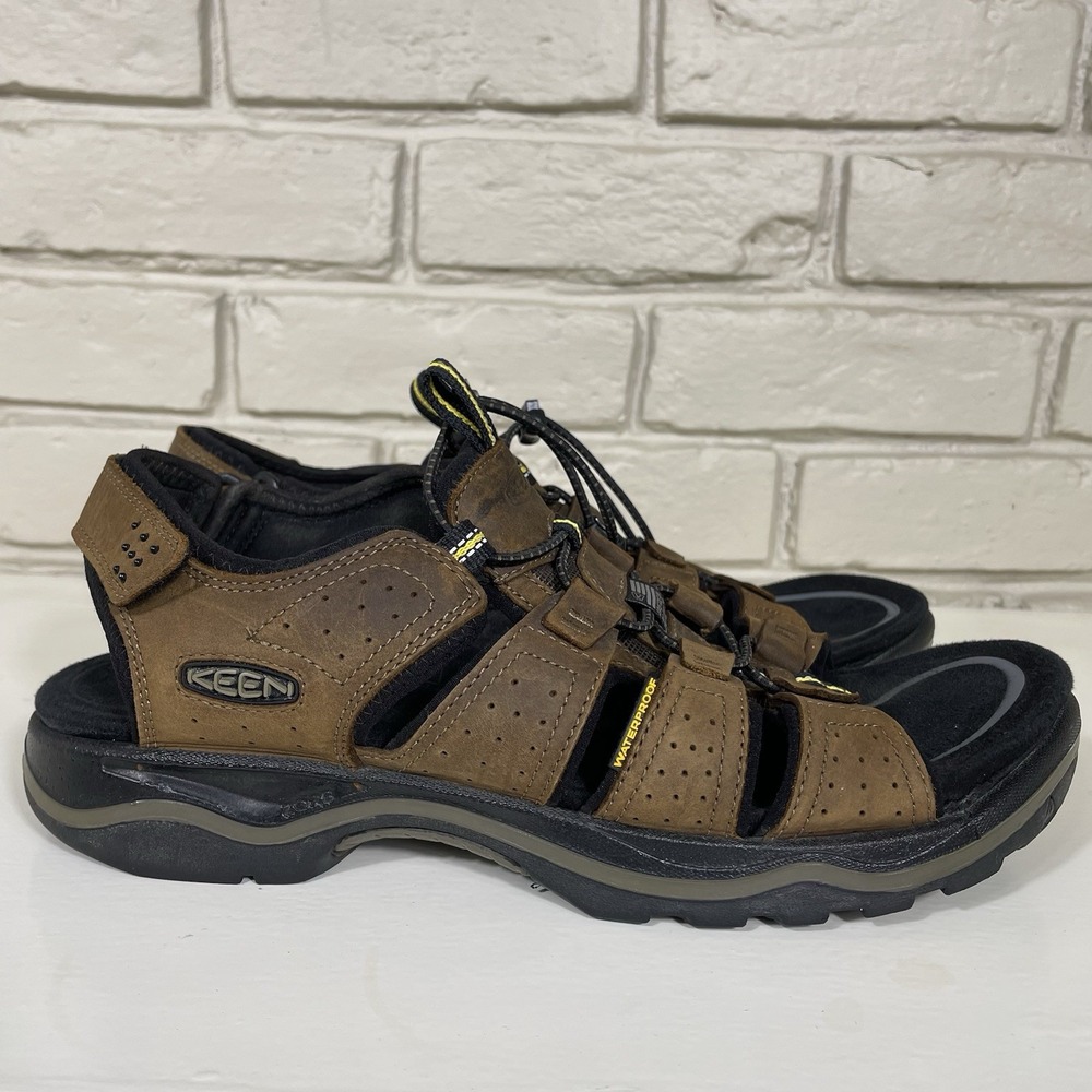 Keen Rialto Waterproof Brown Leather Sandals Mens Size 12 Made In USA